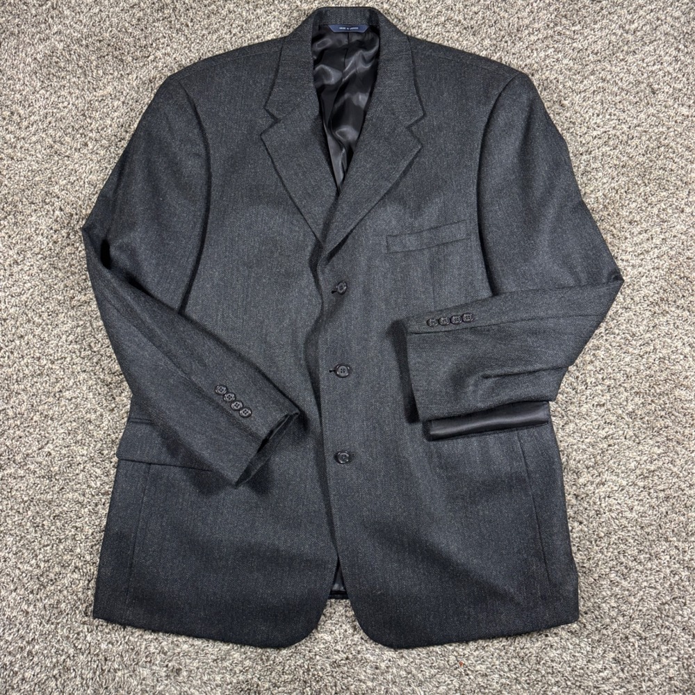 Vintage Brooks Brothers 42R Blazer Lambswool Charcoal Gray Sport Coat‎ 3 Button